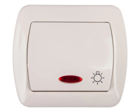 Simon Akord Przycisk /światło/ z podświetleniem beżowy AS1L/12