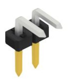 Pin header, 2 pole, pitch 2 mm, angled, black, 10062608