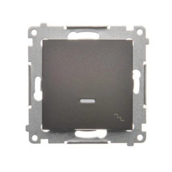 Simon 54 Łącznik schodowy z podświetleniem LED 16AX 250V zaciski śrubowe brąz mat DW6AL.01/46