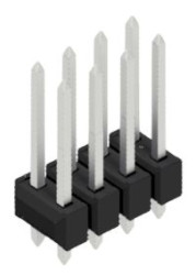 Pin header, 8 pole, pitch 2.54 mm, straight, black, 10054685