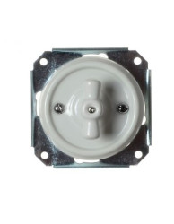 CERAMICZNY PRZYCISK DZWONKOWY PODTYNKOW Z POKRĘTŁEM BIAŁY BEZ RAMKI 2PDPOKRW