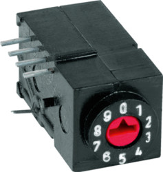 Encoding rotary switch, 4 pole, hexadecimal, straight, 100 mA/60 V AC/DC, 1848.1335