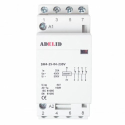 Stycznik modułowy 25A 230V 4xNC SM4 25-04-230V