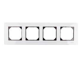 Merten M-Elegance Ramka poczwórna szklana brylantowy biały MTN404419