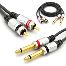 Kabel 2x Jack 6,3 Mono 2x RCA Vitalco MK50 10m