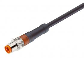 RSMV 4-225/10 M sw, przewód 4x0,34mm2 z wtykiem M8 prostym, izolacja PUR czarna, LUMBERG 43746, zamiennik do ELST-KV 4408 PUR 02