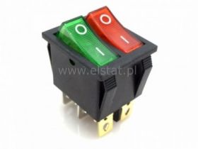 XW-604RG 16A 250V podwójny ON-OFF z podświetleniem