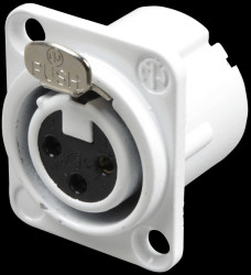 NC3FD-LX-WT XLR panel jack, 3-pin, silver, white, solder