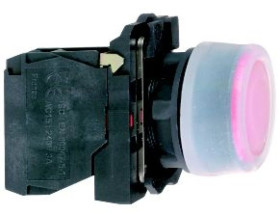 Przycisk kompletny czerw. wystający O 22 z sam. powr., 1NC, bez ozn. XB5AP42