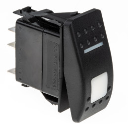 Przełącznik kołyskowy Wł.-wył. podświetlany 20 A SPST Czarny IP66, IP68 Carling Technologies