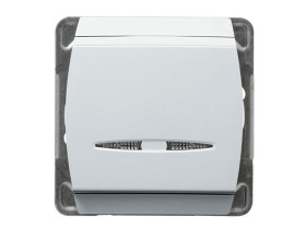 GAZELA Wyłącznik hotelowy podświetlany współpracujący zestandardową kartą o wymiarach 86x54x08mm biały ŁP-15JS/m/00 OSPEL