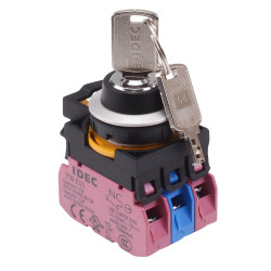 CW4K-3AE12N1 3 Position Metallic Maintained Key Switch 1NO-2NC IP65 IDEC