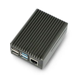 Obudowa do Raspberry Pi 4B - z wycięciami - aluminiowa - grafitowa