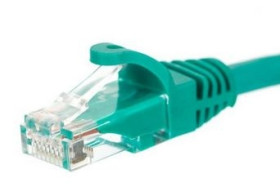 Patchcord RJ45 UTP 5e; długość 0,25m; zielony; osłona zalewana