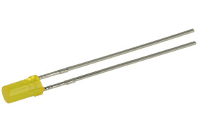 Dioda LED; L-424YDT; 3mm; żółty; Światłość: 1÷4mcd; 100°; dyfuzyjna; żółta; cylindryczna; 2,1V; 30mA; 590nm; przewlekany (THT);