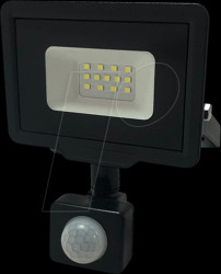 5941 LED floodlight, 10 W, 800 lm, 6000 K, IP65, black, with sensor