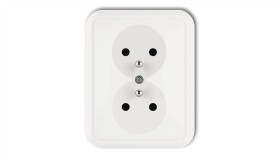 Liza Gniazdo Podwójne Z/U Biały Gpt-2Z