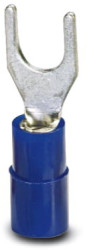 Insulated forked cable lug, 1.5-2.5 mm², AWG 16 to 14, M4, blue, 3240039
