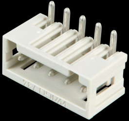 734-165 Print pin header, mini, RM 3.5, angled, 5-pin