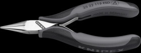 35 22 115 ESD Electronics gripping pliers 115 mm, flat-round jaws