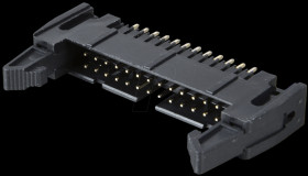 Pin connector, 26-pin, with interlock, straight