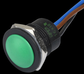 IAR5F1300 IA push-button switch, 16 mm, flat profile, NC/NO, green