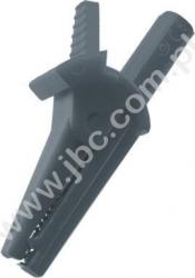 5002-LM-IEC-SW Krokodylek bezpieczny z gniazdem 2mm, 600 V=, kat.II, czarny, ELECTRO-PJP, 5002LMIECSW