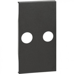 LIVING NOW plakietka gniazda TV 2 otwory 2mod. czarny KG25M2