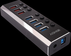 43371 USB 3.0 7-port hub, 4x A, 3x PD