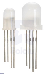 Pololu Addressable Through-Hole 5mm RGB LED with Diffused Lens, WS2811 Driver (10-Pack)