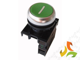 Przycisk sterowniczy płaski 22mm z samopowrotem M22-D-G-X1/K10 1Z zielony kompletny 216512 EATON