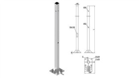 Skam1/4 Słup Kwadratowy 4M Rozstaw 180X180 - 205X205 Fundament Fp1, Fp2, Fp3