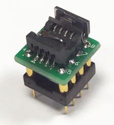 Adapter QFN8 / MLP8 / MLF8 / WSON8 (SMD)-->DIL8 eZIF R=1,27mm 5x6mm