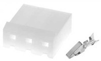TNX03-G/4 Gniazdo (żeńskie) na kabel 3 piny (+ terminale żeńskie) raster: 5.08mm - opakowanie 4 sztuki