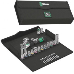 Zestaw narzędzi rowerowych wielofunkcynych kluczy nasadowych i bitów z grzechotką i etui 27 elementów Bicycle Set 7 WERA