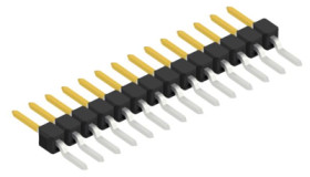 Pin header, 14 pole, pitch 2.54 mm, straight, black, 10050300
