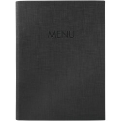 Sigel SM203 Menu folder A5 Black rubber binding incl 2 pockets for 8 pages