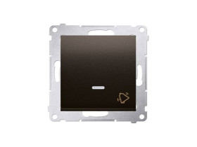 SIMON 54 Wyłącznik zwierny przycisk „dzwonek” podświtlany LED 10AX 250V szybkozłącza brąz mat DD1L.01/46 KONTAKT SIMON