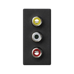 Simon Connect Gniazdo K45/2 głośnikowe 3xRCA /CINCH/ czarny K105B/14