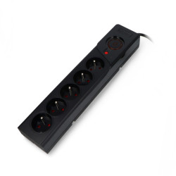 Listwa zasilająca z zabezpieczeniami Arcon Z5 czarna - 5 gniazd - 3m