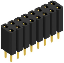 Socket header, 16 pole, pitch 2.54 mm, straight, 10026340