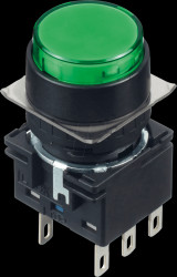 LB1B-A1T6LG LB16mm, PB, round, mtnd, lense, 24V AC/DC, gn