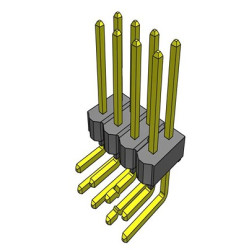 Listwa stykowa PCB 8-pinowe TSW raster: 2.54 mm Kąt prosty 2-rzędowe Samtec Otwór przelotowy465 V Bez osłony