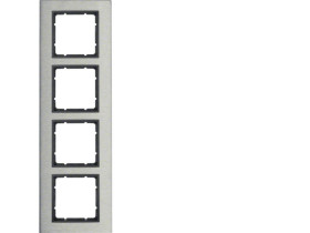 BERKER B.7 Ramka 4 poczwórna pionowa stal szlachetna/antracyt mat 10143606 HAGER