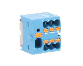 Blok rozdzielczy PTFIX 4/6X1,5 BU, niebieskie złącze przemysłowe - 6 punktów przyłączeniowych o przekroju 1,5mm2