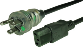 Device connection cable, North America, plug type B, straight on C13 socket, straight, SJT 3 x AWG 16, black, 3.05 m, HG/TR-SJT3
