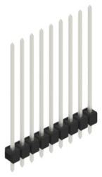 Pin header, 9 pole, pitch 2.54 mm, straight, black, 10048986