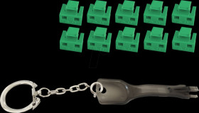 BS08-01031 RJ45 port blocker set, socket, green, 10 pieces