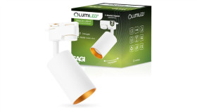 Reflektor Szynowy Gu10 Biało - Złoty Sagi Do Szynoprzewodów Jednofazowych