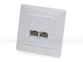 Puszka podtynkowa, kat. 5e, 2x RJ-45, STP